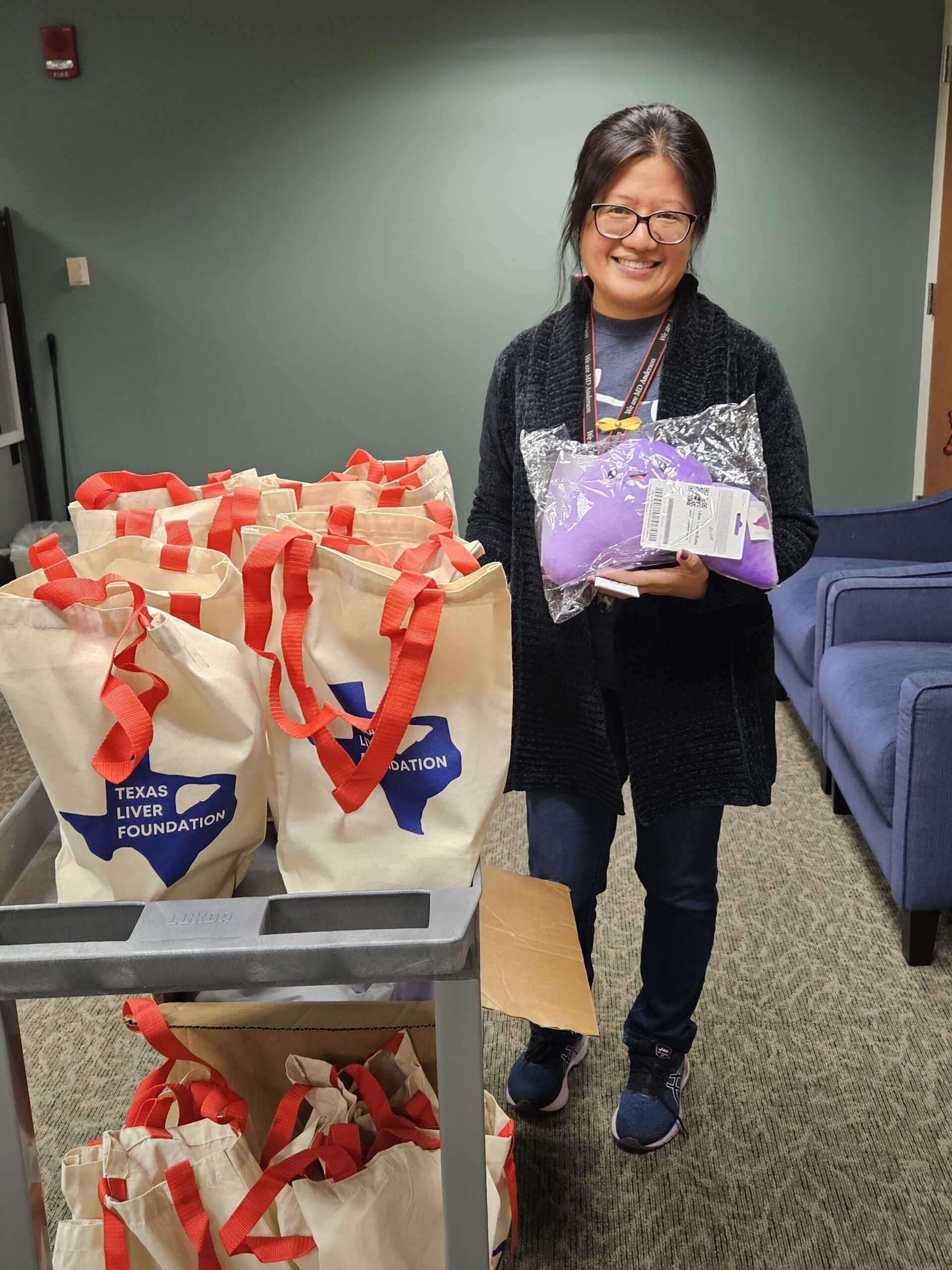 Bravery Bag and Holiday Care Package drop off at MD Anderson